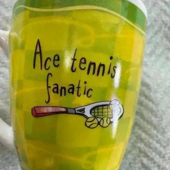 History And Heraldry "Ace Tennis fanatic" Mug/Cup Fine Porcelain 4" Green - Picture 4 of 7